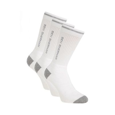 Pack of three white sport sole socks